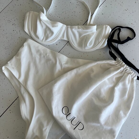 CUUP Swim Suit - Balconette top & Tap bottoms (WHITE) - Picture 3 of 8
